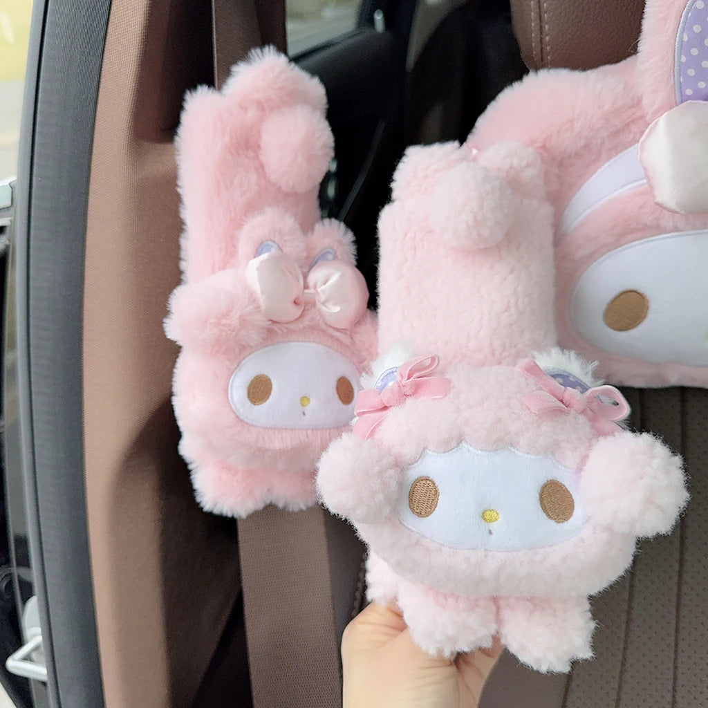 Sanrio My Melody Headrests Car Neck Pillows My Sweet Piano Pillows Car Interior Pillows Driving Neck Pillows Seat Waist Pillows
