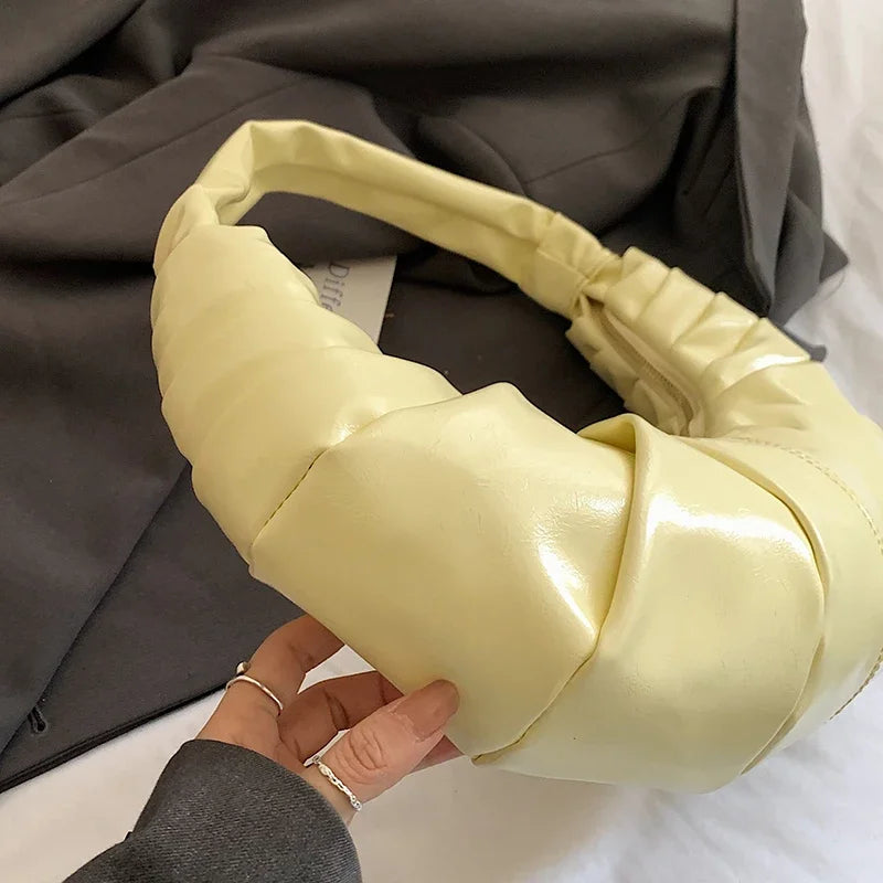 Silver Handbags Women Dumpling Shoulder Bag Fashion Luxury Ladies Hobos Bags High Capacity Female Tote Bag Black