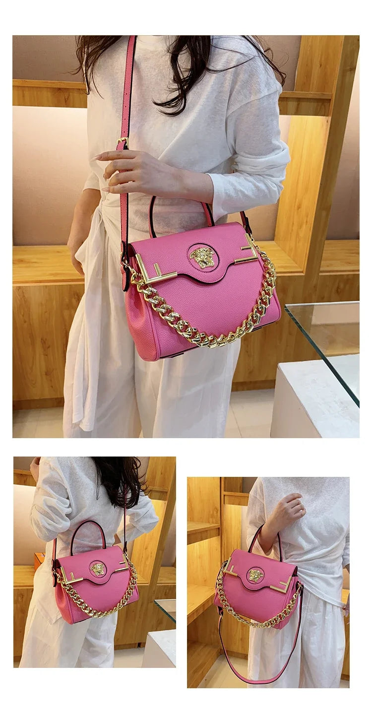 Famous Designer Women's Stylish Leather Shoulder Bag - Classic Elegant Ladies Crossbody Bag Handbags Fashion