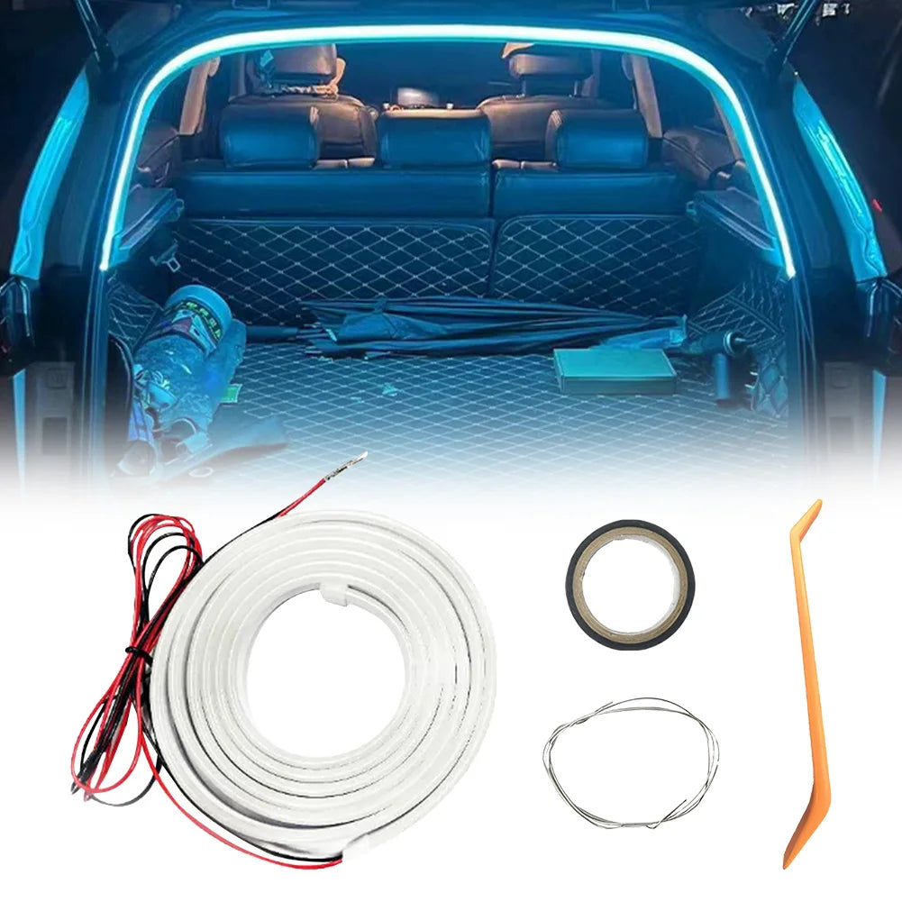 LED Car Trunk Light Strip 2/4M No Drilling Dynamic Flowing Light Strip Car Trunk Ambient Lighting Strip for Truck Trunk Decor
