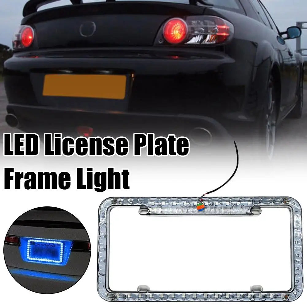 LED License Plate Frame Light 12V Car Rear License Plate Frame LED Lights With Multiple Light Modes Auto Accessries
