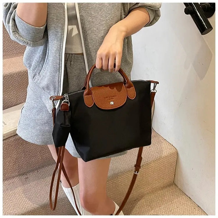 Luxury 2025 Work Tote - Fashion Patchwork Handbag with Long Strap Large Capacity, Waterproof Lining, Perfect for Office & Travel