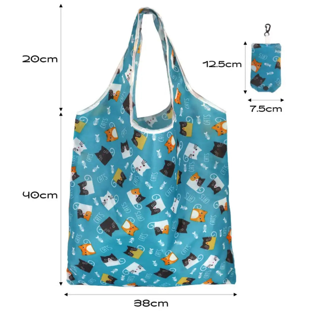 Reusable Shopping Bag Nylon Foldable Grocery Bag Creative Eco-Friendly Tote Bag Lightweight and Durable