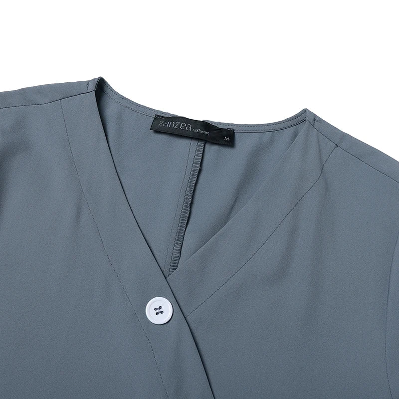 Muslim Hijab Dresses Abaya Eid Mubarek Robe Long Dress 2025 ZANZEA Women Elegant Long Sleeve Maxi Sundress Loose Vestidos Kaftan