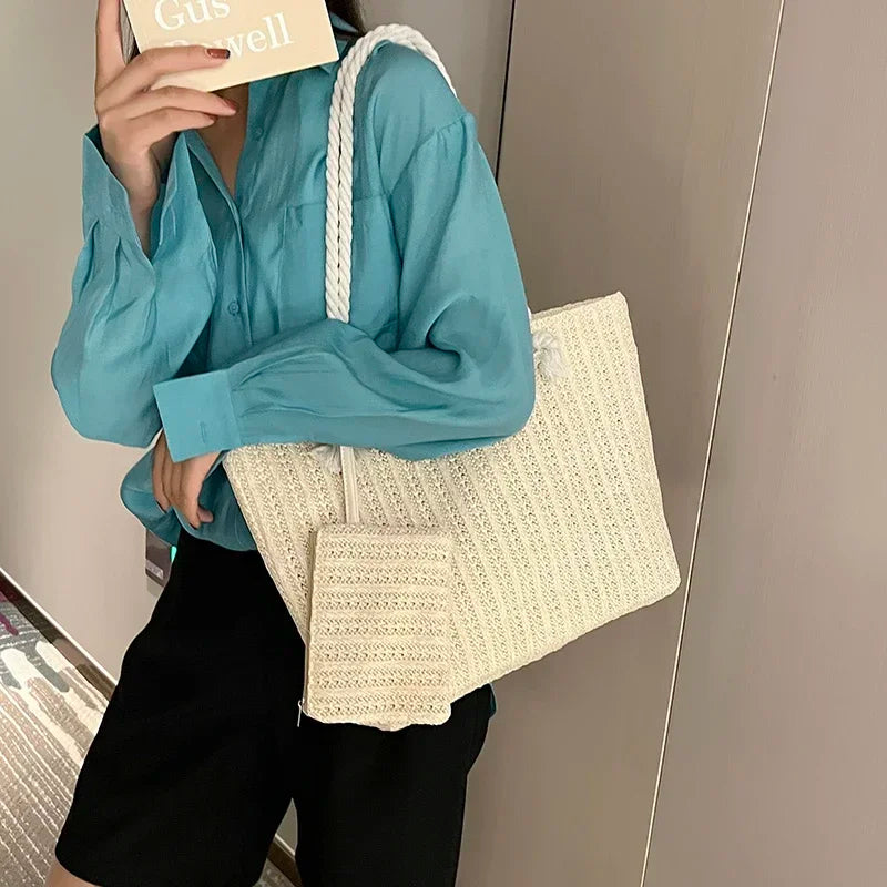 2025 France Designer Women Handbags Fashion Large Capacity Straw Tote Bag Summer Beach Bag Casual Bali Big Purse