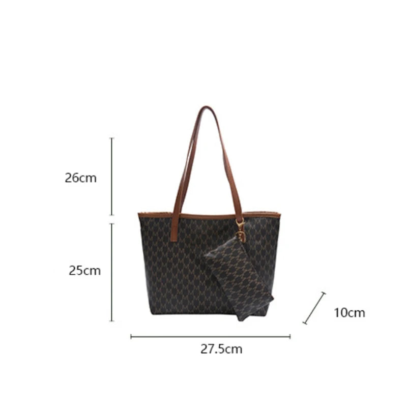 Luxury Women's Handbag Retro Casual Large Capacity Tote Bag Fashion Commuter Shoulder Bag High Quality Women Bag With Coin Purse