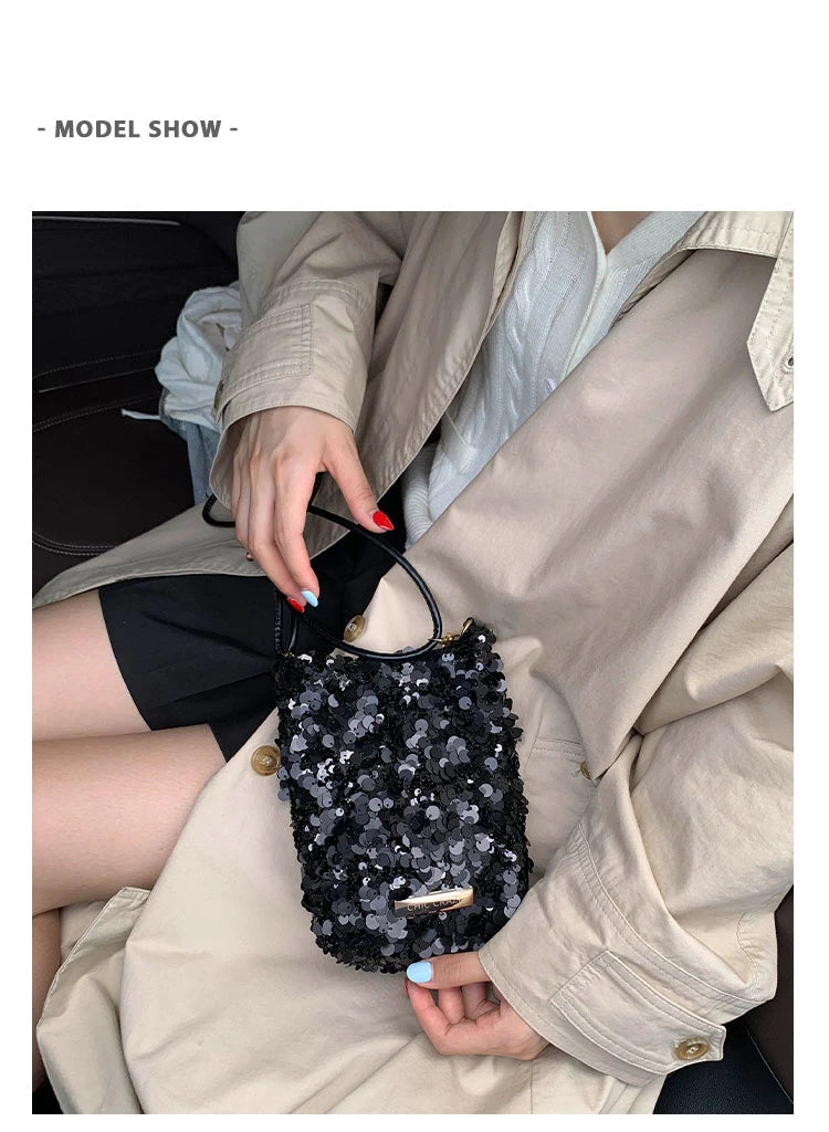 2025 New Large Sequined Bags for Women Are in Trend This Year – Large-Capacity Tote Bags with a Stylish Texture, Suitable as Sho
