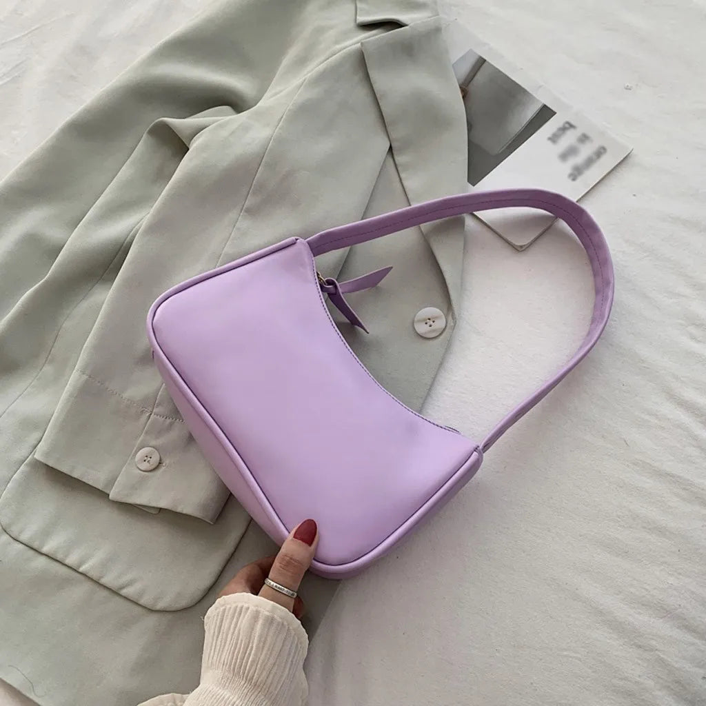 Retro Women Solid Color Zipper Phone Bag Hand Bag Shoulder Bag Armpit Bag Casual 2024 Bags For Women сумка женская