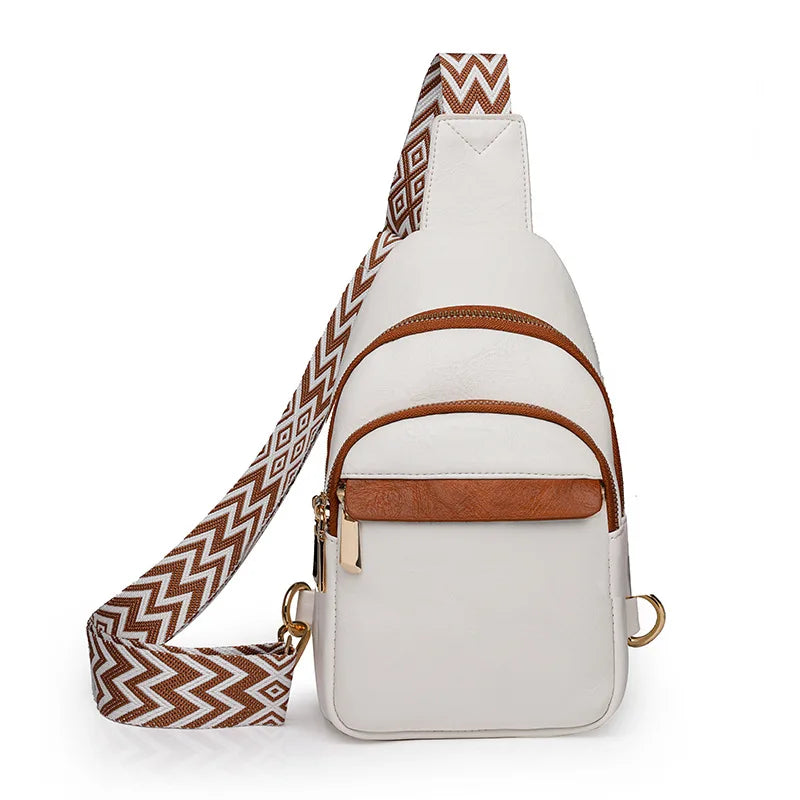 Sling Bag For Women Men Backpack Fanny Pack Crossbody Purse Chest Travel Shoulder Belt Bags Purse Handbag PU Leather Anti Theft