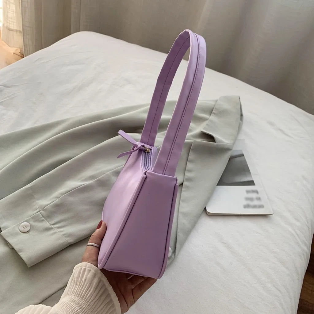 Retro Women Solid Color Zipper Phone Bag Hand Bag Shoulder Bag Armpit Bag Casual 2024 Bags For Women сумка женская