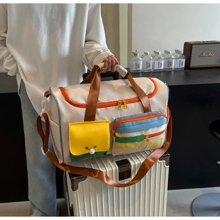 Travel Bag, Duffel Bag Cosmetics Bag, Professional Fitness Bag, Yoga Swimming Training Backpack, Satchel Shoulder Crossbody Tote Bag, Suitable for Men and Women