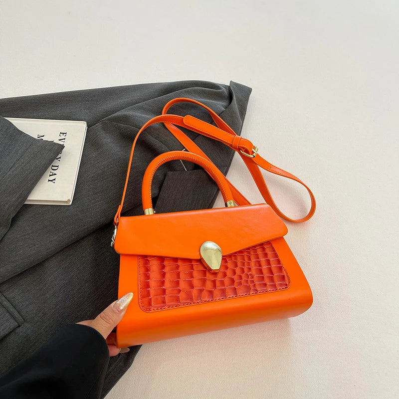 Luxury Black Handbag Classic Women Bag 2024 New Designer Shoulder Bag High Quality Solid Pu Leather Crossbody Small Square Bag