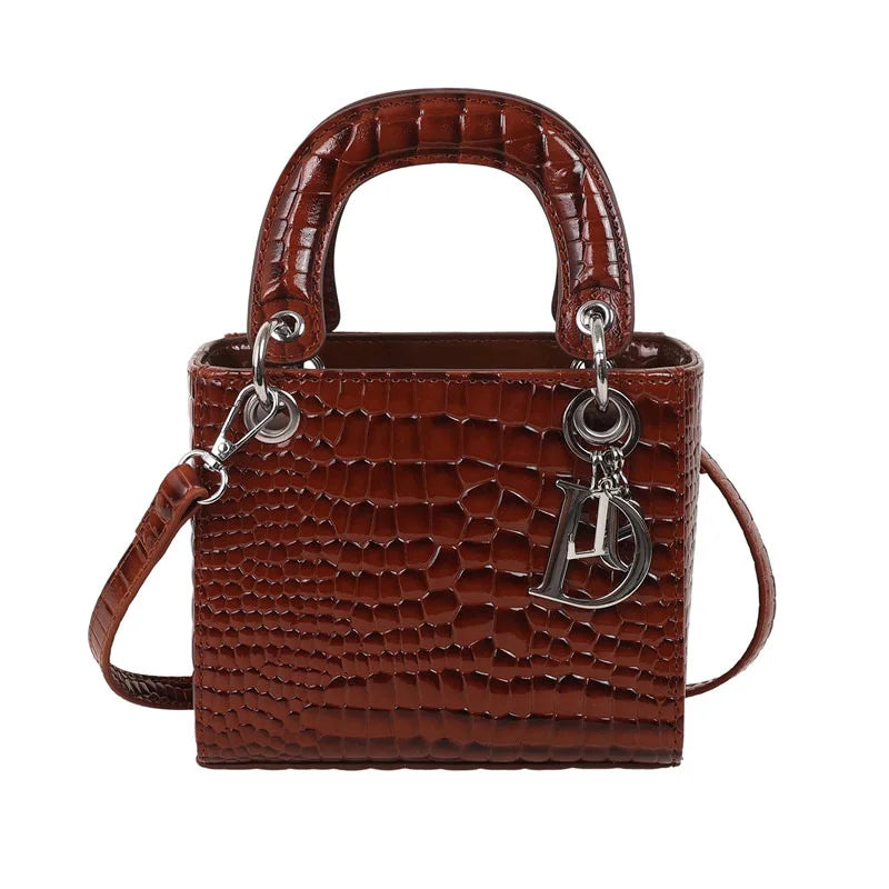 Women's Princess Diana - Style Glossy Crocodile Shoulder Bag - High - End,Versatile Messenger for On - the - Go luxury designer