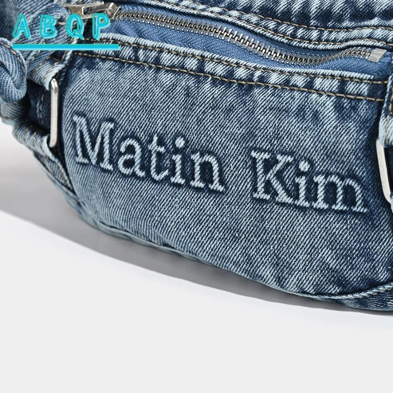 Shoulder Bag for Women New Washed Denim Bags Retro Crescent Bag Diagonal Span Underarm Tote Handbag Mini Portable