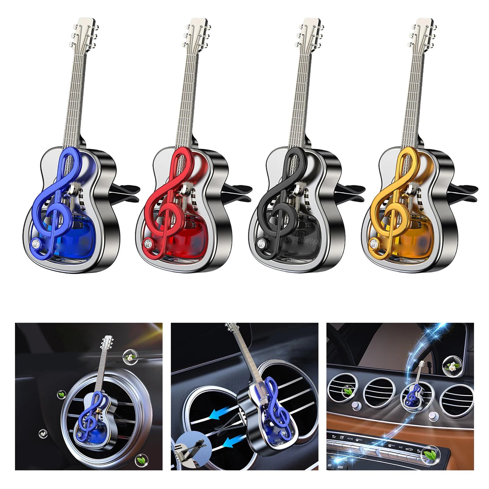 Car Aromatherapys Clip Guitar Shape Freshener Vent Mount Fragrances Diffuser Perfumes Scent Diffuser Dispenser Car Interior Deco