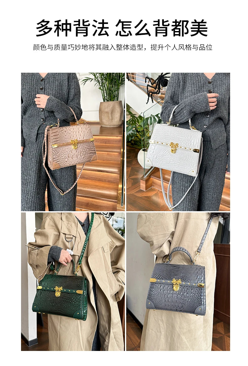 Chic Ladies Leather Shoulder Bag Luxury Crossbody Handbag Women's Designer Tote Purse Classic Elegant Style