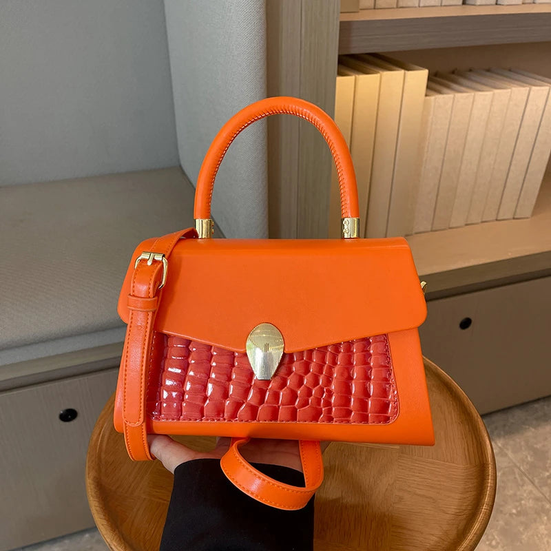 Luxury Black Handbag Classic Women Bag 2024 New Designer Shoulder Bag High Quality Solid Pu Leather Crossbody Small Square Bag