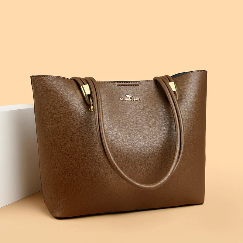 Women Hobo Bag Superior quality PU Leather Solid Shoulder Bag Bucket bag Fashion Large Capacity Handbag For School Work wallet