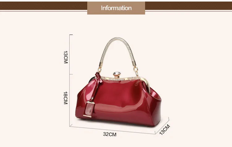 Elegant Patent Leather Evening Bags for Women Ladies Clutch Shoulder Handbags Wedding Party Accessories bolsa feminina