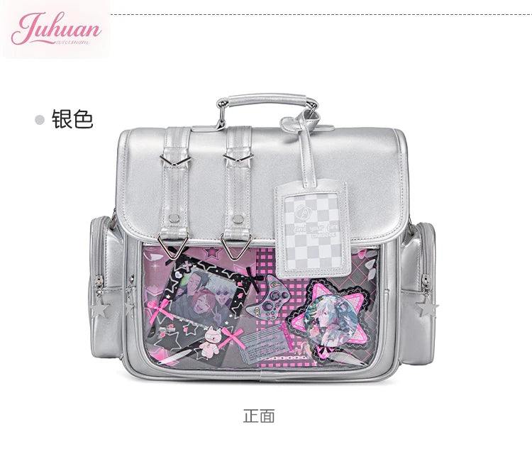 Original Ltabag Backpack Large Food Pain Window Two-dimensional Single Shoulder Messenger Bag Sweet College Schoolbag for Women