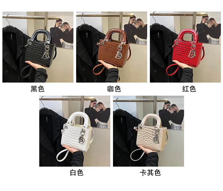 Women's Princess Diana - Style Glossy Crocodile Shoulder Bag - High - End,Versatile Messenger for On - the - Go luxury designer