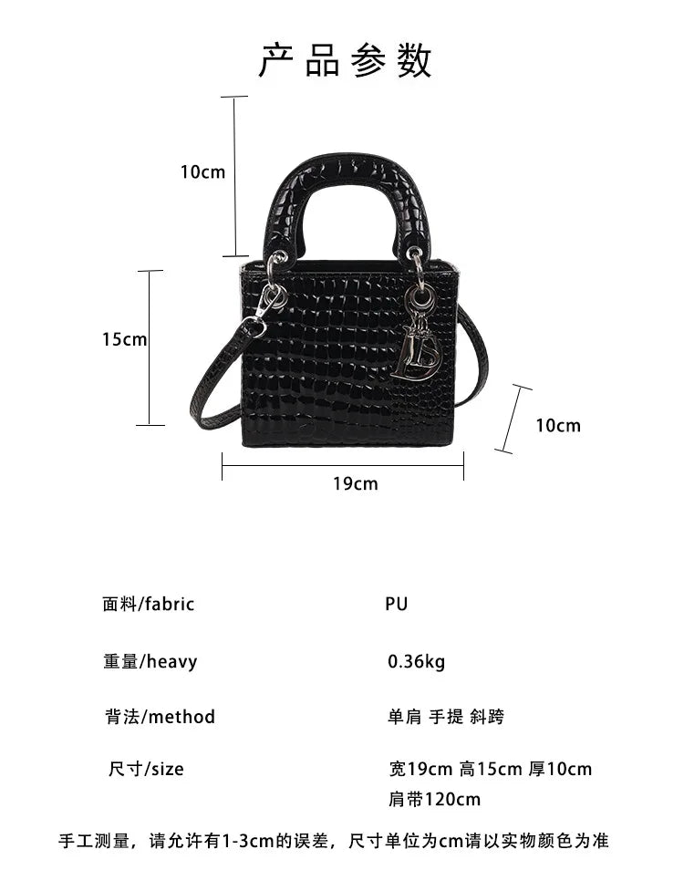 Women's Princess Diana - Style Glossy Crocodile Shoulder Bag - High - End,Versatile Messenger for On - the - Go luxury designer