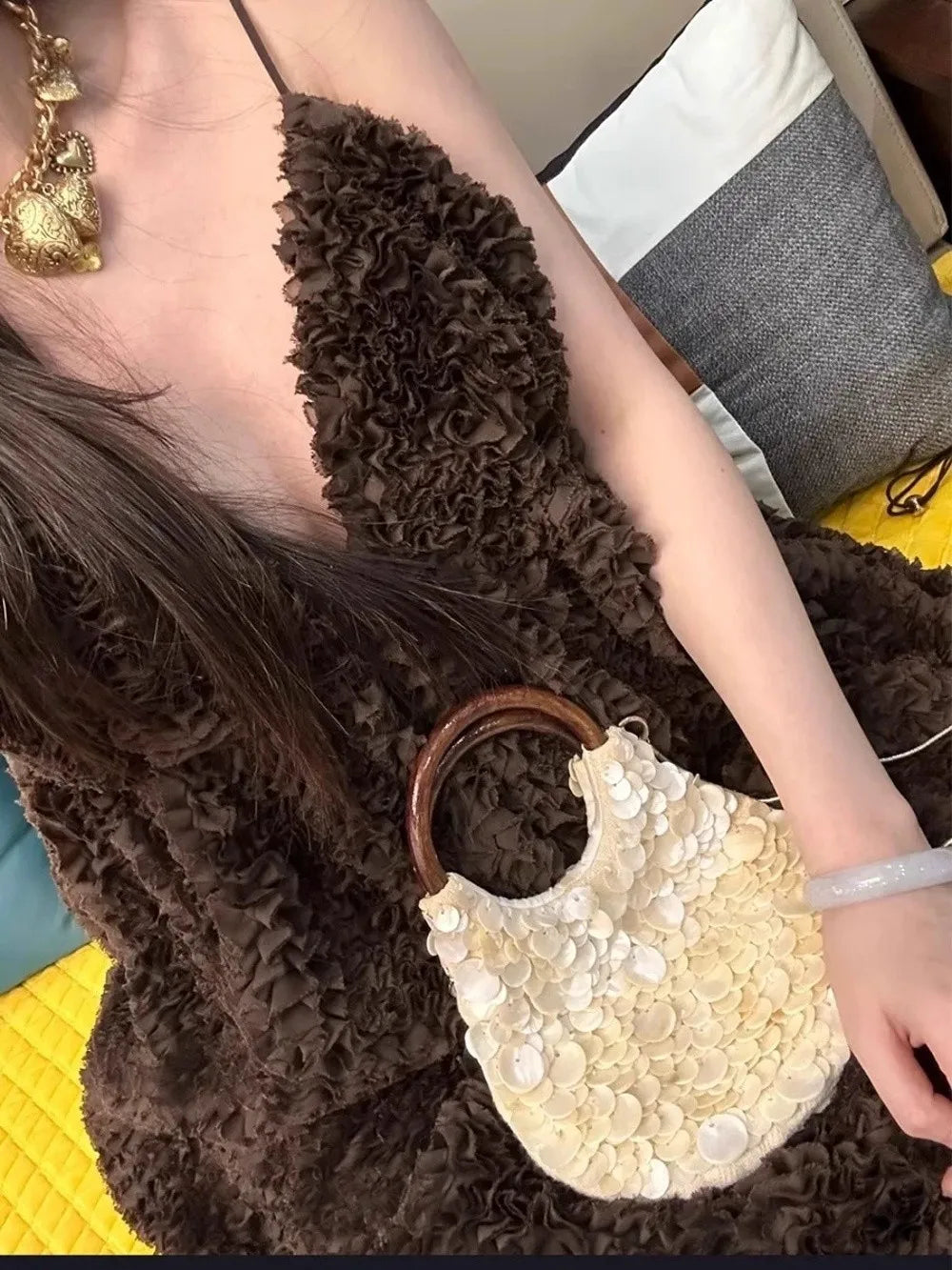 2025 Spring Summer New Women's Ethereal Tote Bag Exclusive Niche Design Elegant Handheld Purse for Daily Use Bags for Women