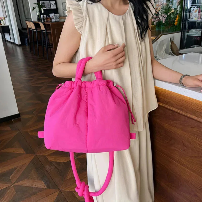 Women Shoulder Crossbody Bags Casual Nylon Padded Tote Bag Designer Soft Puffer Simple Vintage Large Capacity Handbags