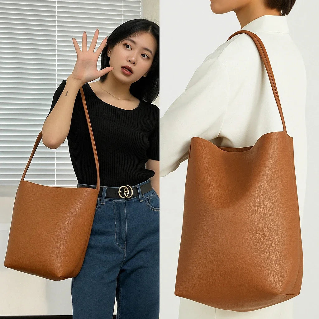 Simple Tote Bag Women's Satchel Fashion Sling Shoulder Shopping Outdoor Large-capacity Storage Shopping Bag Bucket Handbags