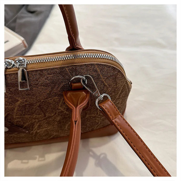 2024 New! Retro Stylish Ruffled Shell Bag - High - End Printed, Ideal for Women's Casual Outings & Versatile Use Free Shipping