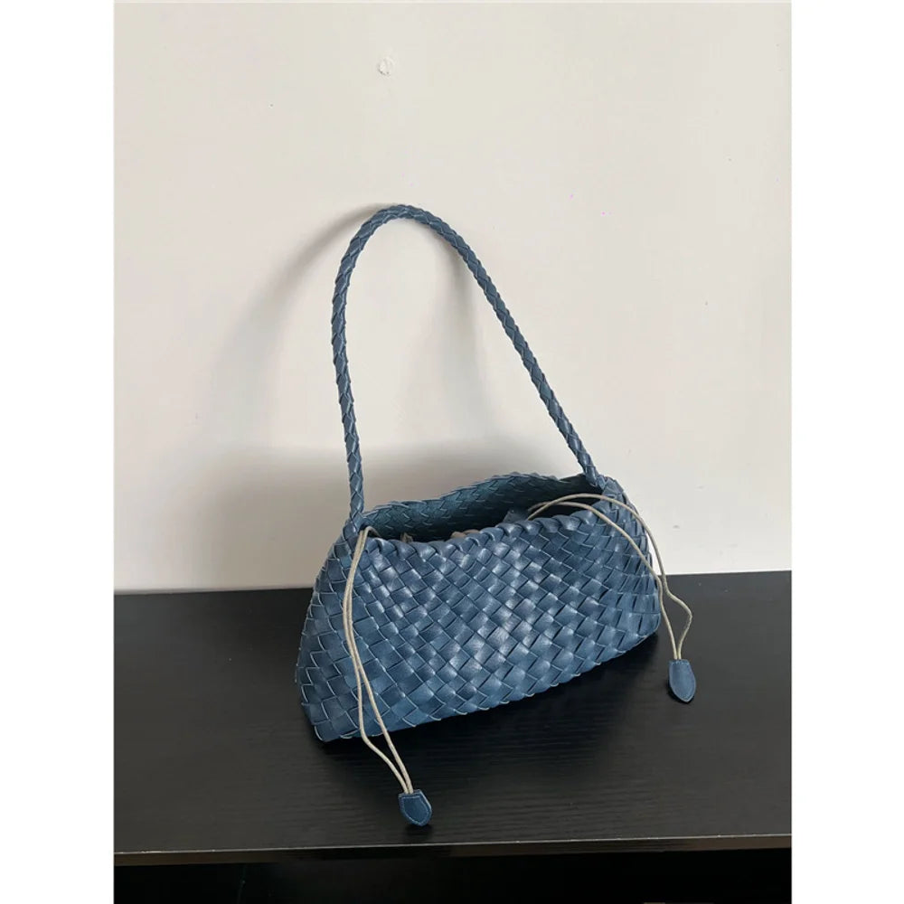 Hand woven armpit bag, women's new high-end and versatile retro handbag, single shoulder mother bag