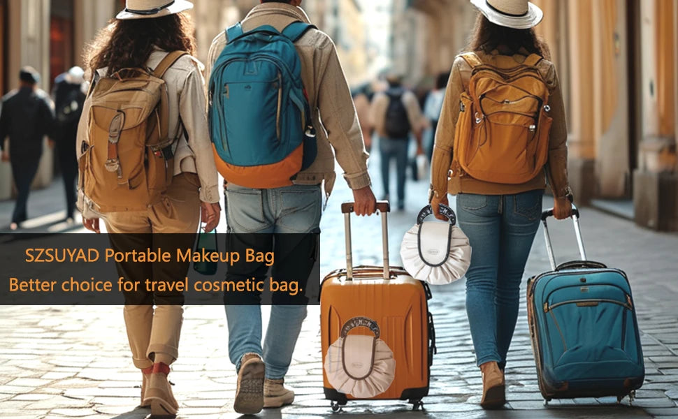 Portable Makeup Bag for Daily Use Fashion Women Large Capacity Travel Toiletry Bags Ladies Drawstring Cosmetic Storage Pouch