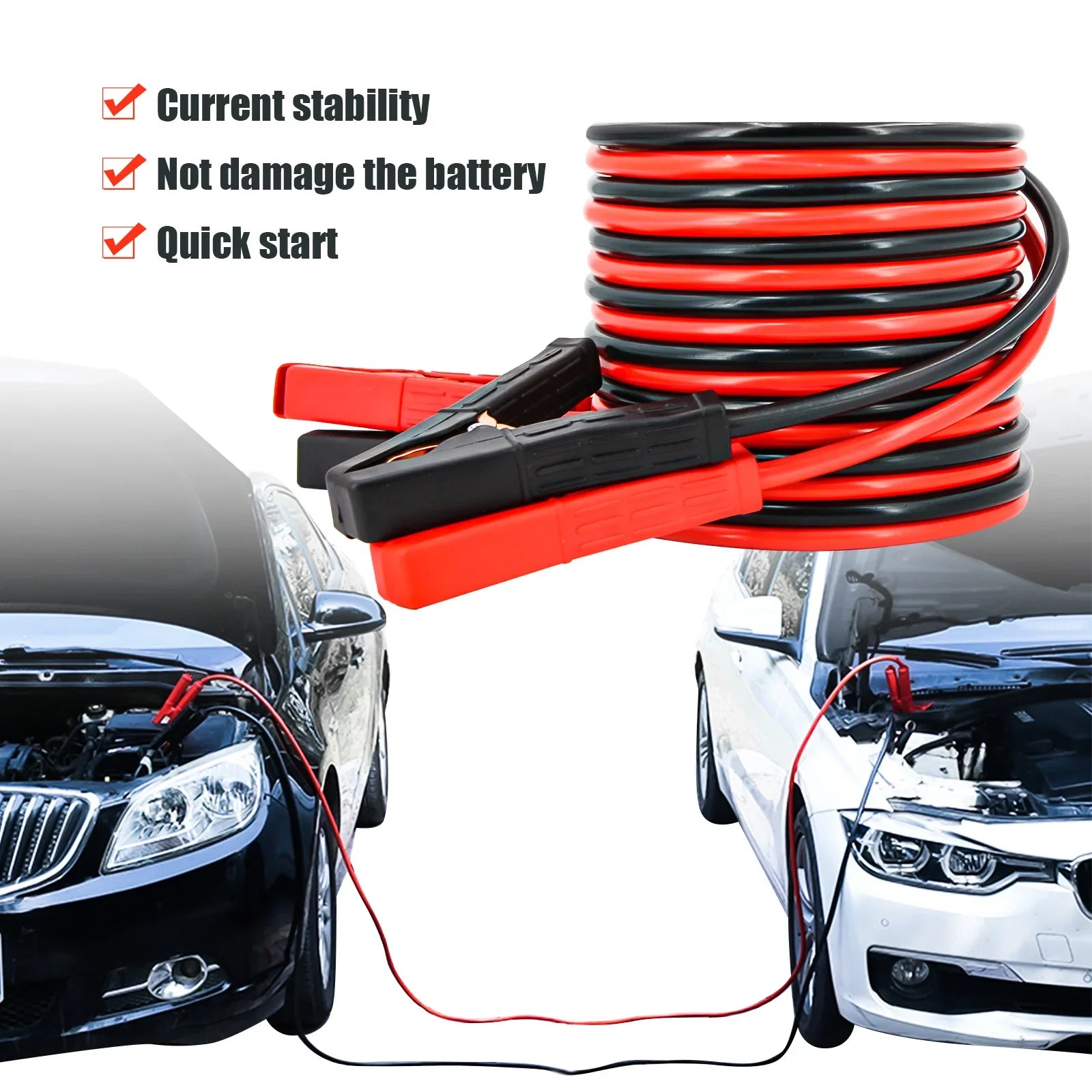 Heavy Duty Jumper Cables 2000A 4M Car Battery Booster Cables For Cars Trucks SUVs Vans Emergency Jump Start Alligator Clips