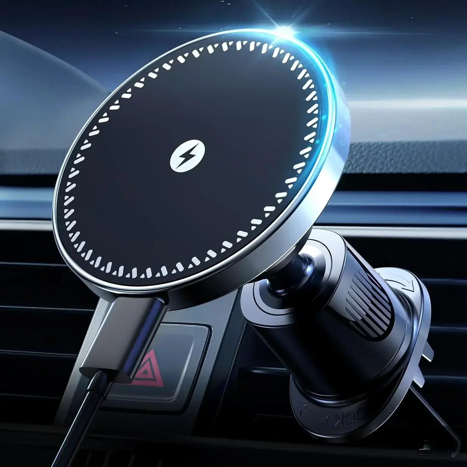 Magnetic Wireless Car Charger 15W Fast Charge Air Vent Magnet Car Mount Phone Holder for iPhone 16 15 14 13 12 Pro Max Plus