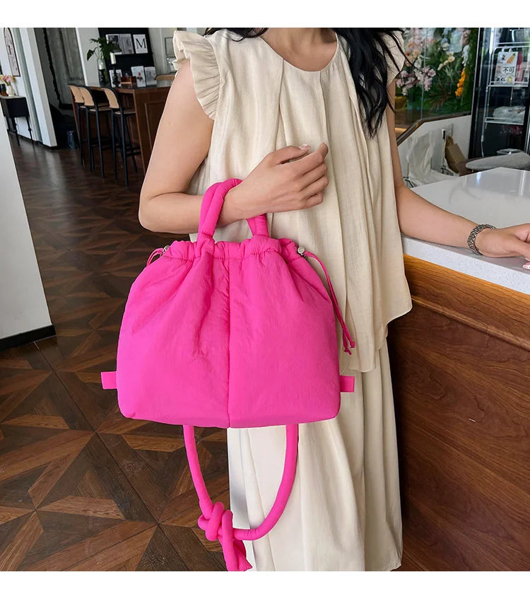 Women Shoulder Crossbody Bags Casual Nylon Padded Tote Bag Designer Soft Puffer Simple Vintage Large Capacity Handbags