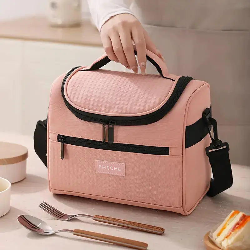 New Tote Cooler Lunch Bags Portable Outdoor Picnic Office School Insulation Bag with Shoulder Strap