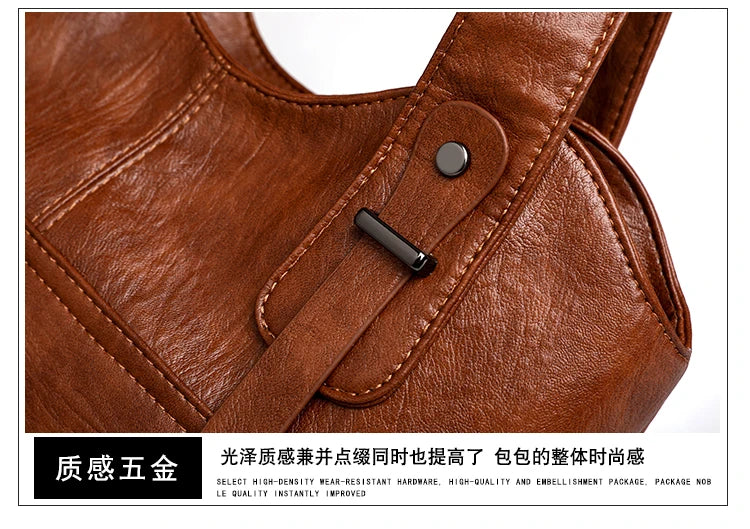 Luxury Soft Leather Handbags Designer Retro Crossbody Bags for Women 2023 New Large Capacity Ladies Shoulder Messenger Bag