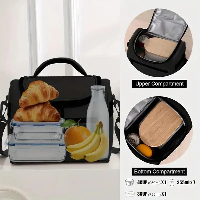 New Tote Cooler Lunch Bags Portable Outdoor Picnic Office School Insulation Bag with Shoulder Strap