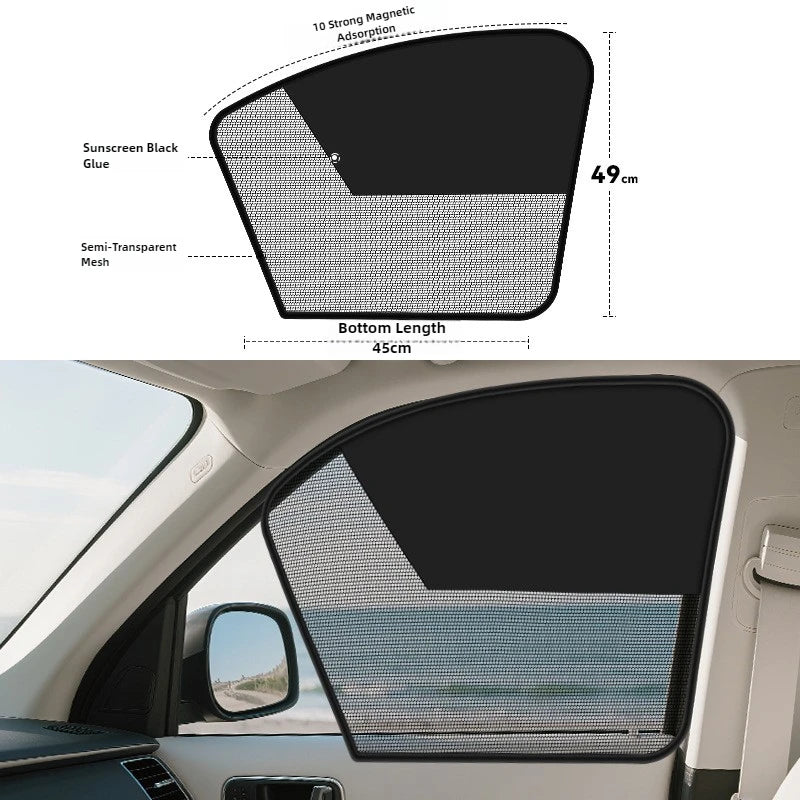 Magnetic Car Sun Shade Anti-UV Front/Rear Window Sunshield Shadow Mesh Glass Shading Curtain Auto Interior Car Privacy Shield