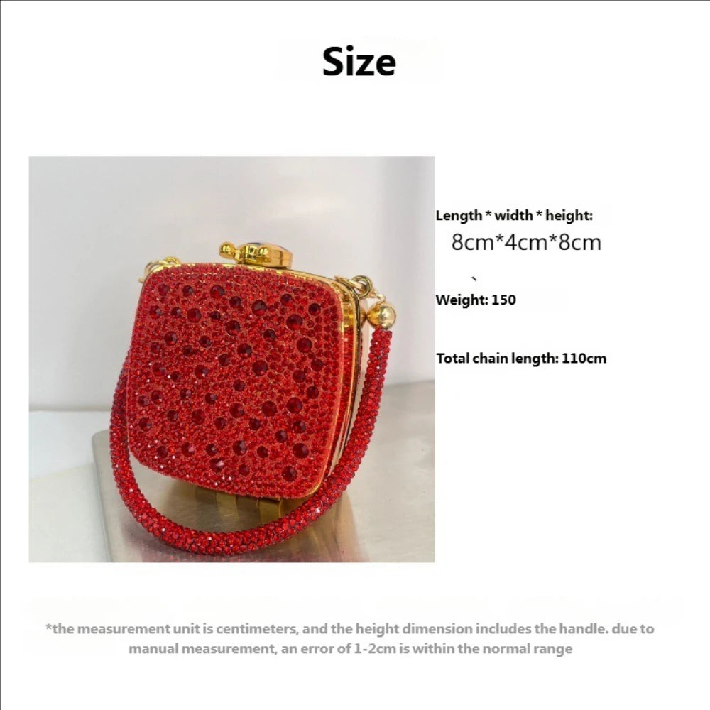 Banquet Bag for Women High-quality Acrylic Shoulder Bag with Mirror Designer Full Diamond Mini Crossbody Bag Cute Lipstick Bag