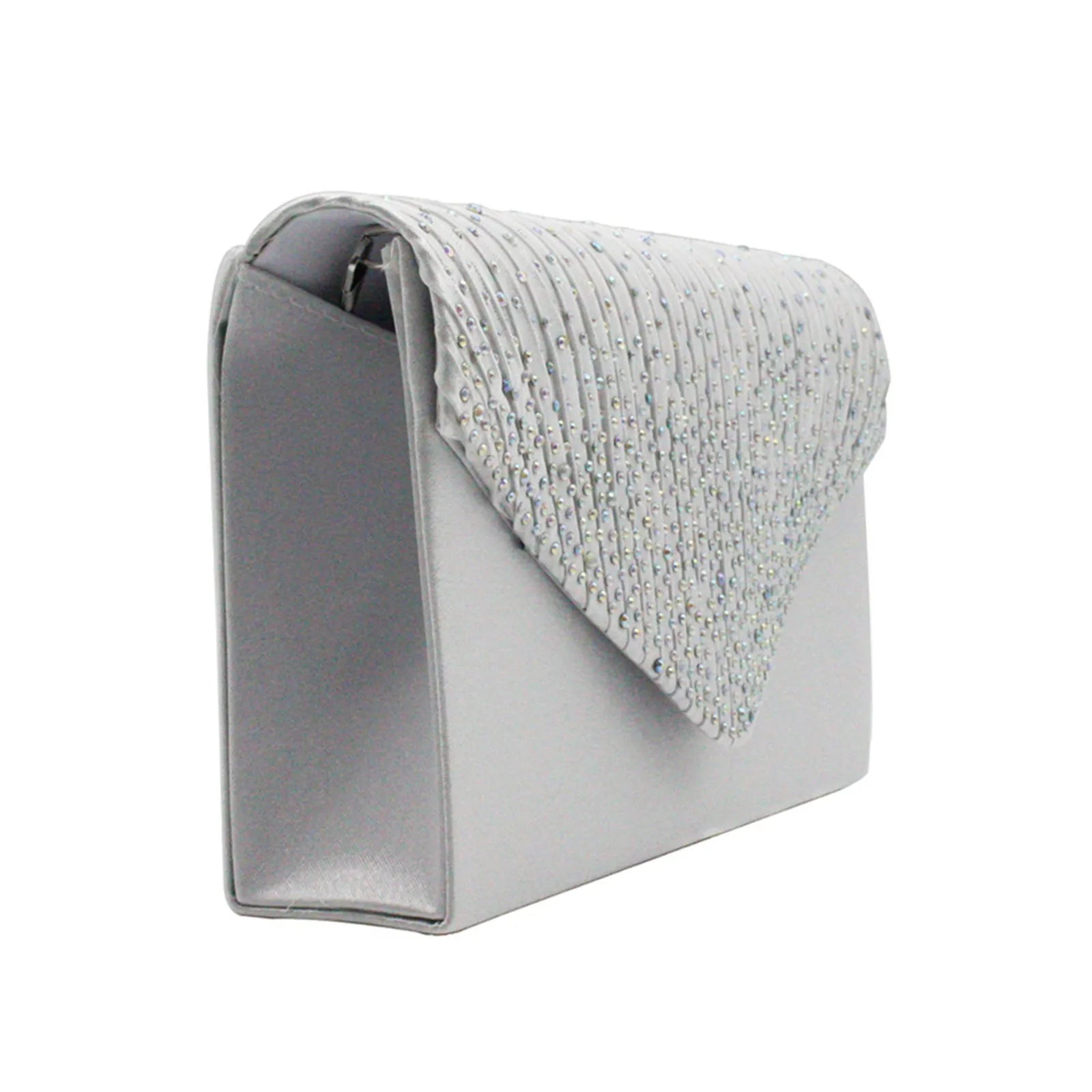 Women's  Luxury Silk Evening Clutch Bag - Elegant Women’s Prom/Wedding Handbag with Detachable Chain Strap & Secure Closure