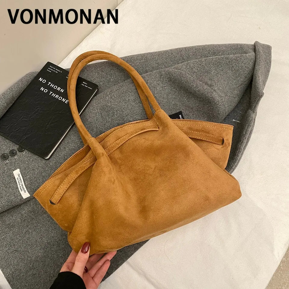 Large Nubuck Leather Tote Bags Ladies Shoulder Bag for Women Autumn Winter New Korean Fashion Y2K Retro Handbags and Purses