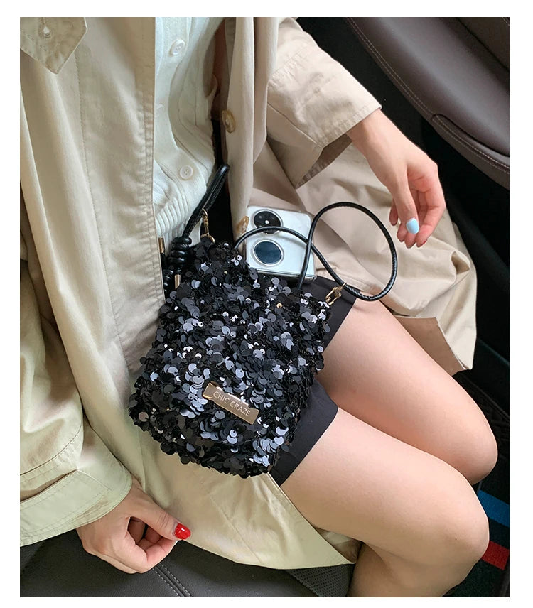 2025 New Large Sequined Bags for Women Are in Trend This Year – Large-Capacity Tote Bags with a Stylish Texture, Suitable as Sho