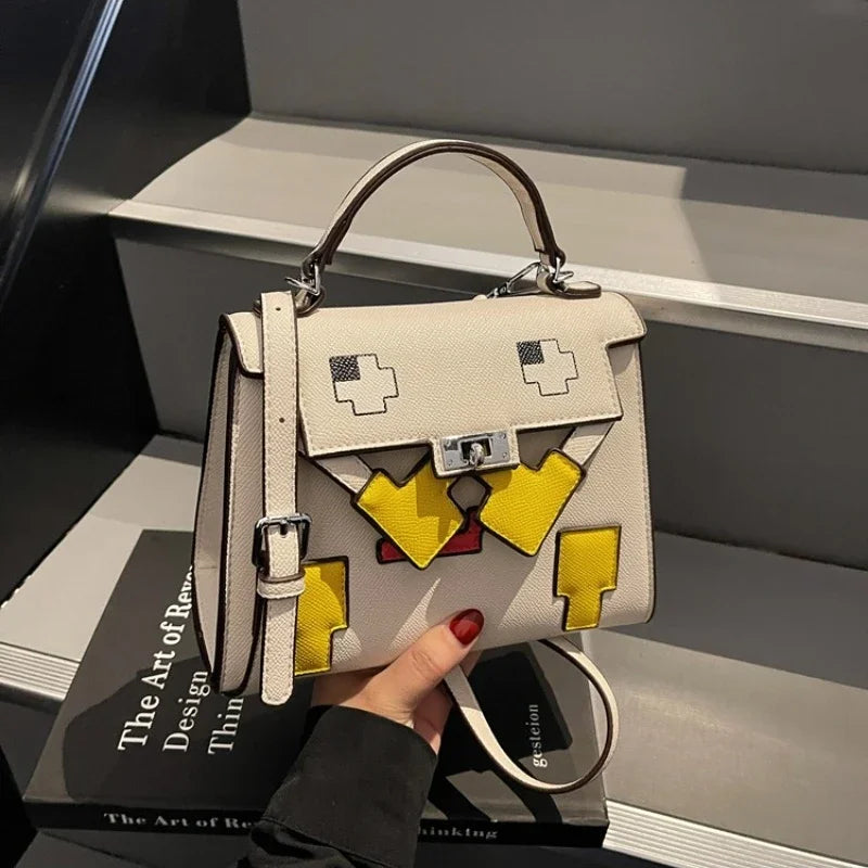 Vintage Distressed Leather Messenger Bag Multi-Pocket Crossbody Purse for Women Retro Shoulder Tote, Textured Day-to-Night Bag