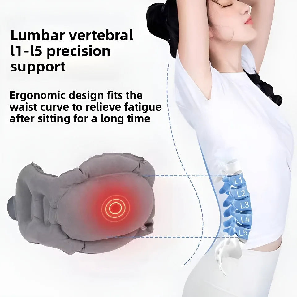 Lumbar Support For Cars High-speed Rail Airplanes Travel Lower Back Pain Relief Seat Pillow Waist Cushion Inflatable Backrest