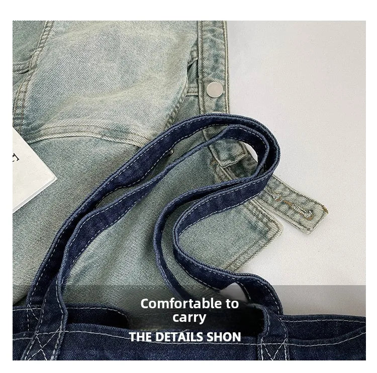 Denim Shoulder Bag Fashion Versatile Daily Commute Large Capacity Handbag