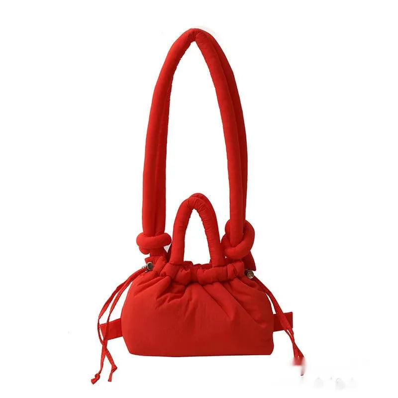 Women Shoulder Crossbody Bags Casual Nylon Padded Tote Bag Designer Soft Puffer Simple Vintage Large Capacity Handbags