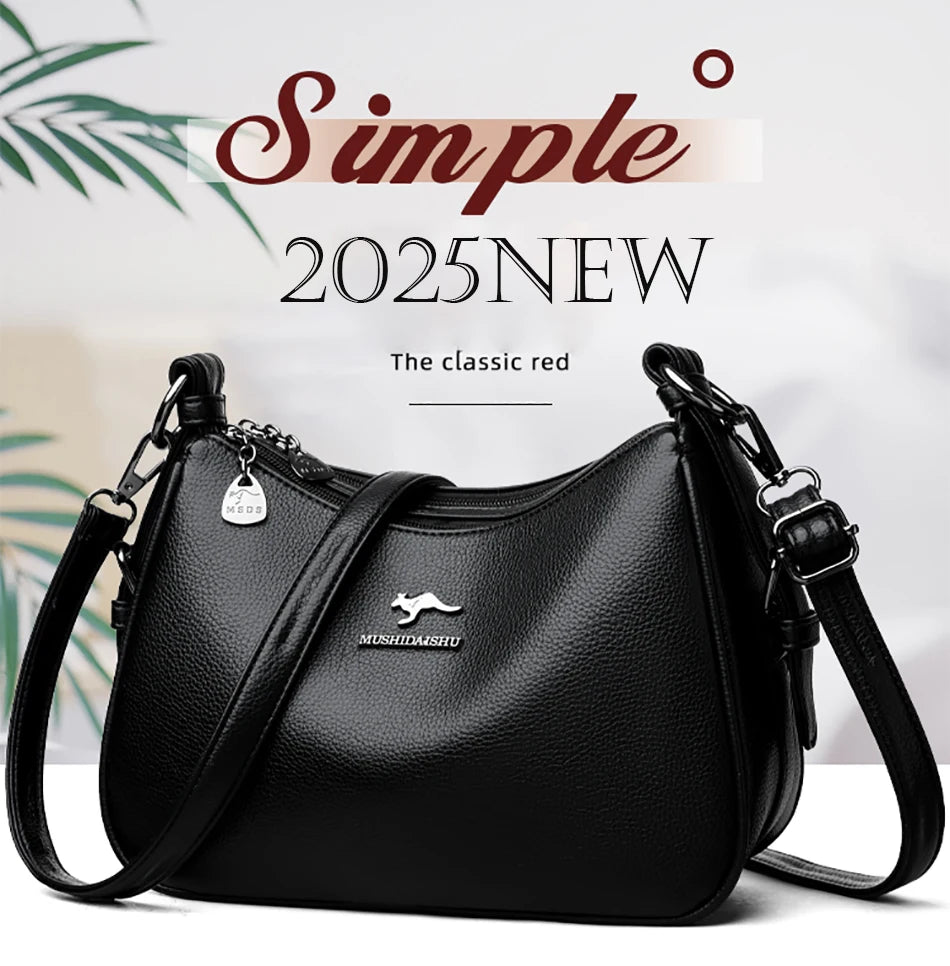 Luxury Designer Ladies Handbags New High Quality Leather Shoulder Bag For Women Female Retro And Minimalist Crossbody Bags Purse