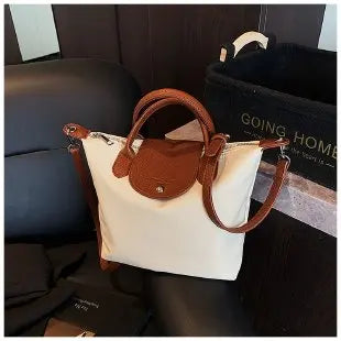 Luxury 2025 Work Tote - Fashion Patchwork Handbag with Long Strap Large Capacity, Waterproof Lining, Perfect for Office & Travel