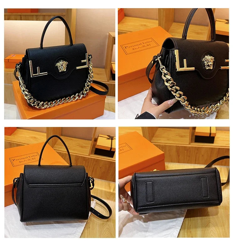 Famous Designer Women's Stylish Leather Shoulder Bag - Classic Elegant Ladies Crossbody Bag Handbags Fashion